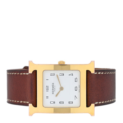 Hermes Stainless Steel Barenia 26mm Heure H Hour Quartz Watch Fauve 2 of 5