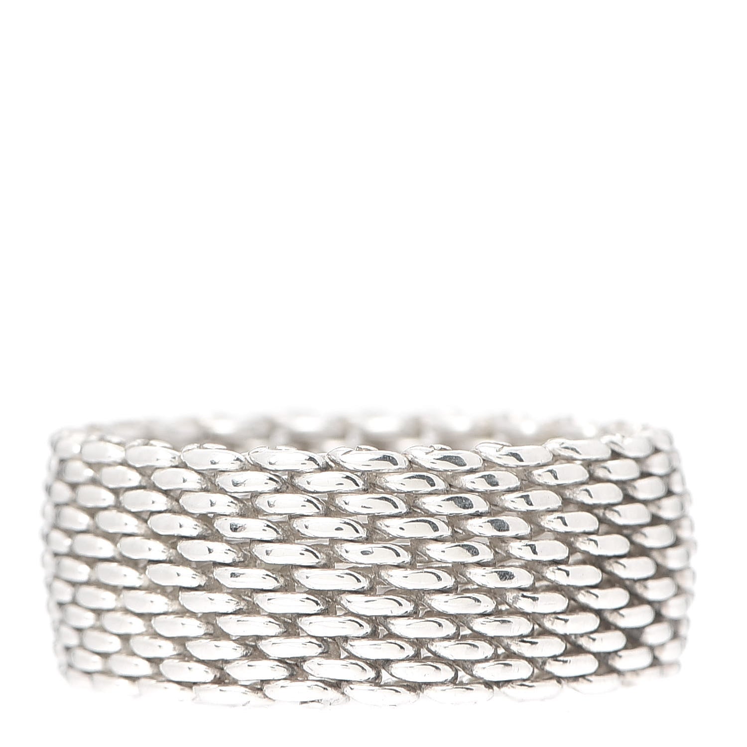 Tiffany Sterling Silver Somerset Mesh Ring 59 8.75 1 of 4