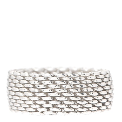 Tiffany Sterling Silver Somerset Mesh Ring 59 8.75 1 of 4