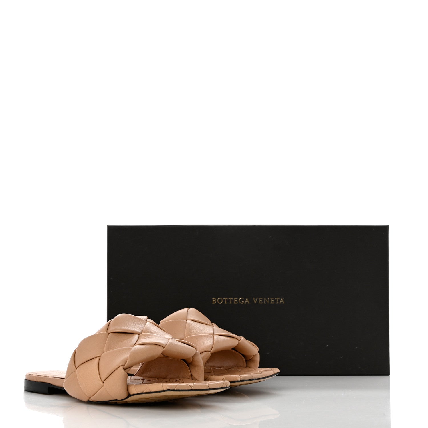 Bottega Veneta Nappa Maxi Intrecciato Lido Flat Sandals 38 Tan 8 of 8