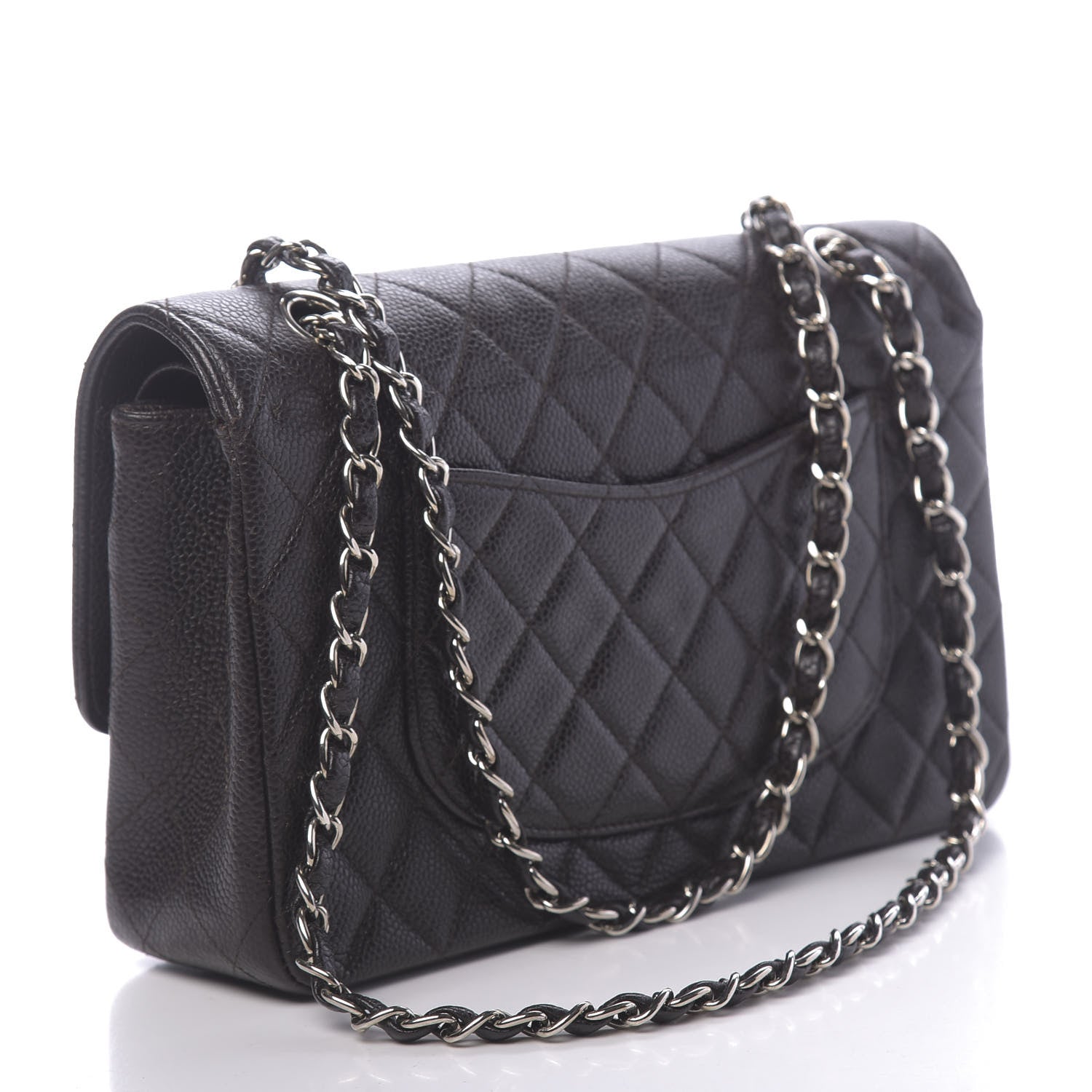 Chanel Caviar Quilted Medium Double Flap Brown 3 of 13