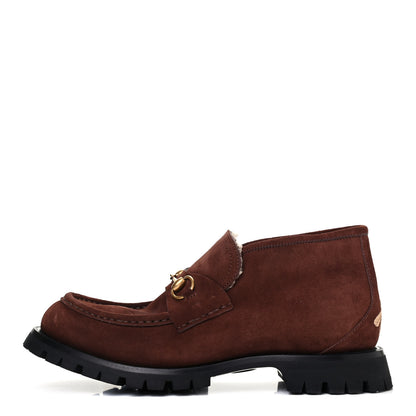 Gucci Suede Shearling Mens Harald Horsebit Ankle Boots 11 Light Brown Butterscotch 1 of 13