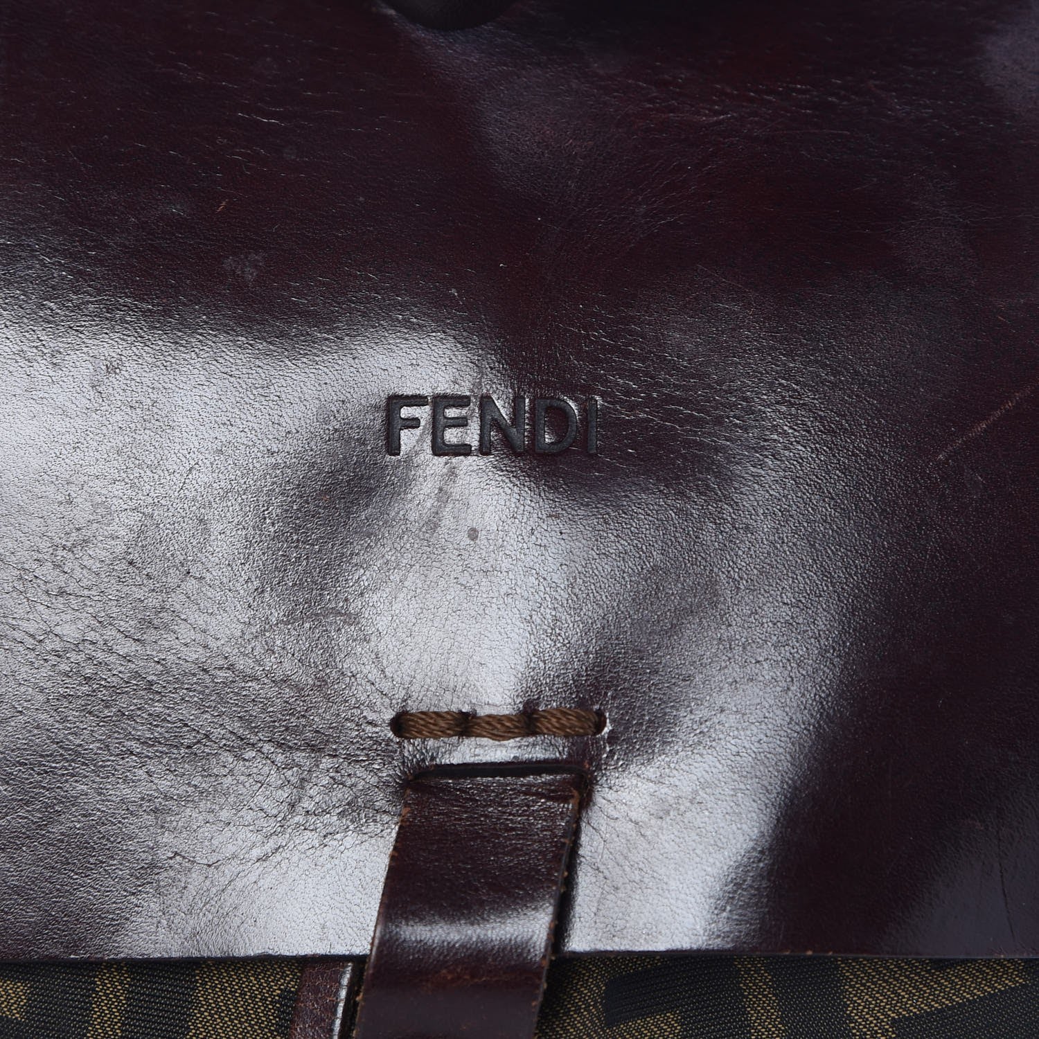 Fendi Zucca Drawstring Flap Backpack Tobacco 7 of 10