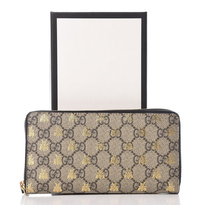 Gucci GG Supreme Monogram Bees Zip Around Wallet 10 of 10