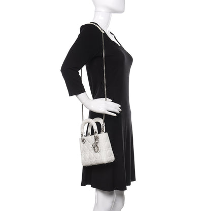 Christian Dior Lambskin Cannage Mini Lady Dior White 2 of 14
