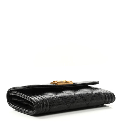 Chanel Caviar Quilted Boy Flap Card Holder Black 4 of 10