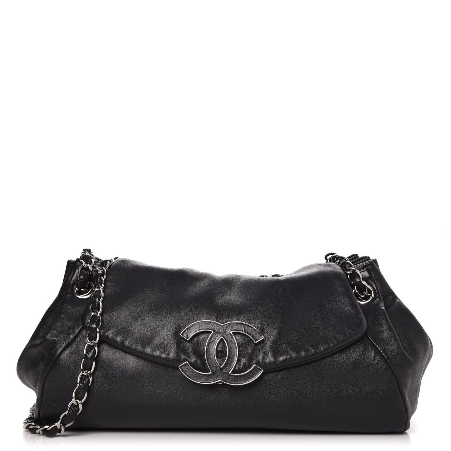Lambskin Sensual Accordion Flap Black