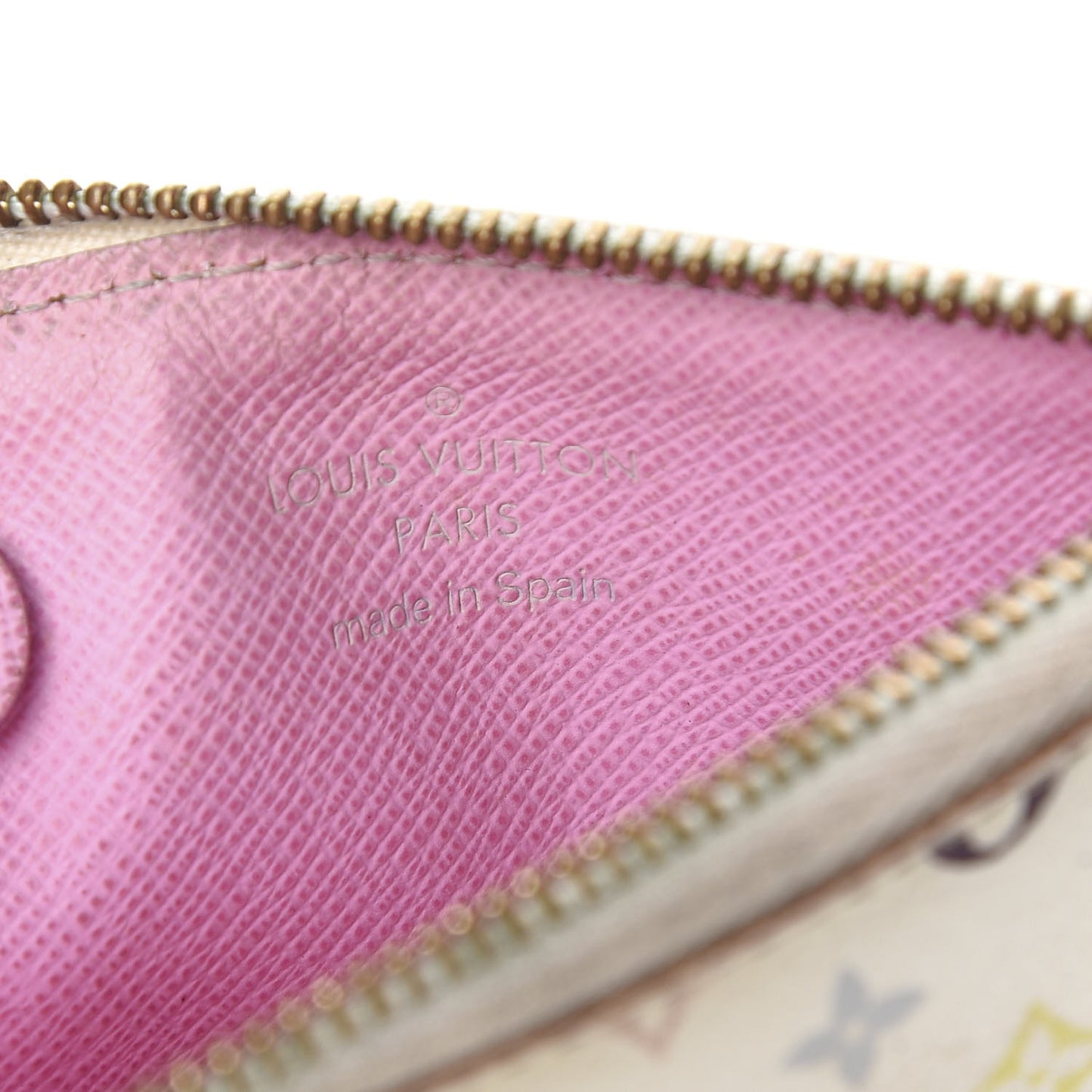 Monogram Multicolor Key Pouch White Litchi