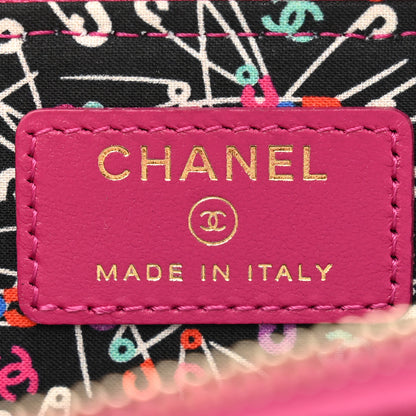 Chanel Caviar Quilted CC Zip Around Card Holder Dark Pink 6 of 8