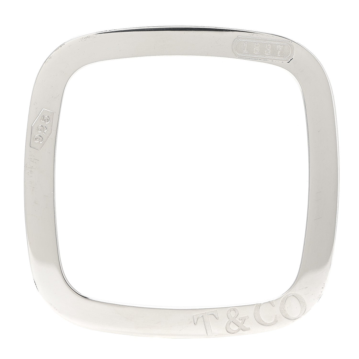 Tiffany Sterling Silver 1837 Square Bangle Bracelet 1 of 3