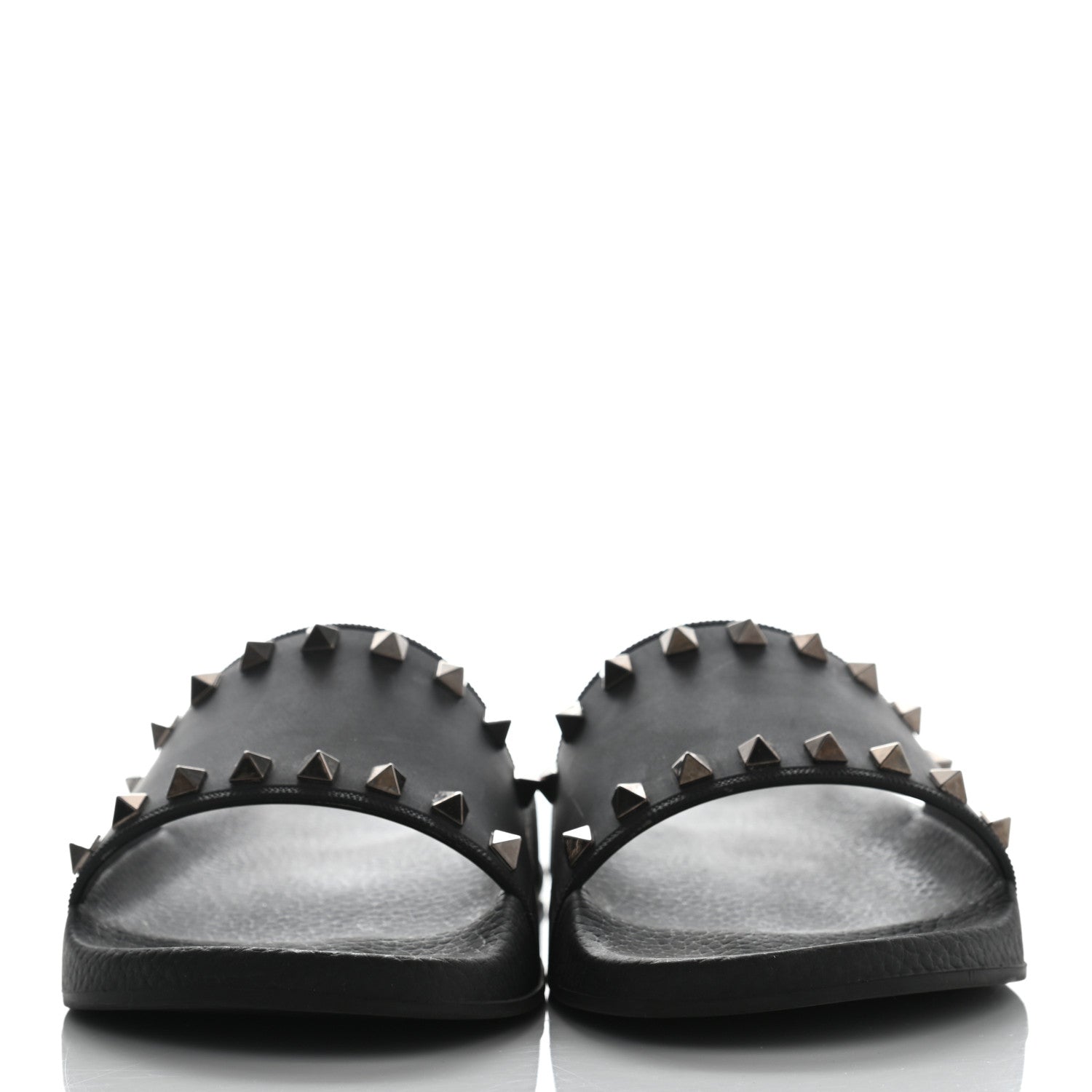 Valentino Garavani Rubber Rockstud Slide Sandals 39 Black 2 of 11