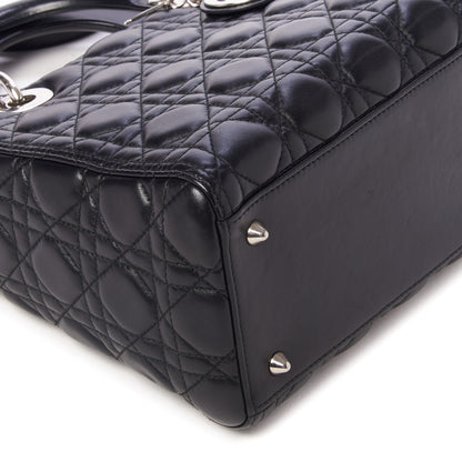 Christian Dior Lambskin Cannage Medium Lady Dior Black 6 of 11