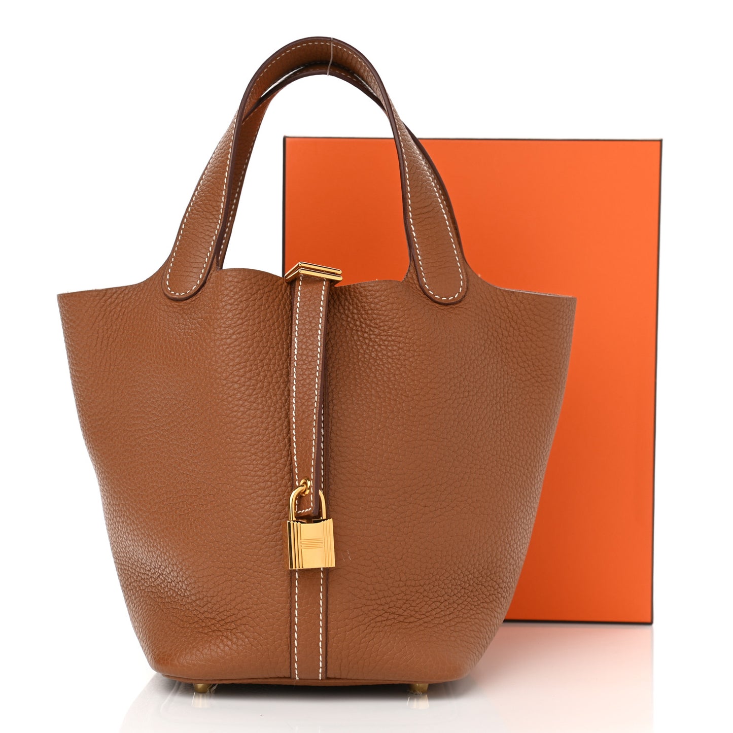 Taurillon Clemence Picotin Lock 18 PM Gold