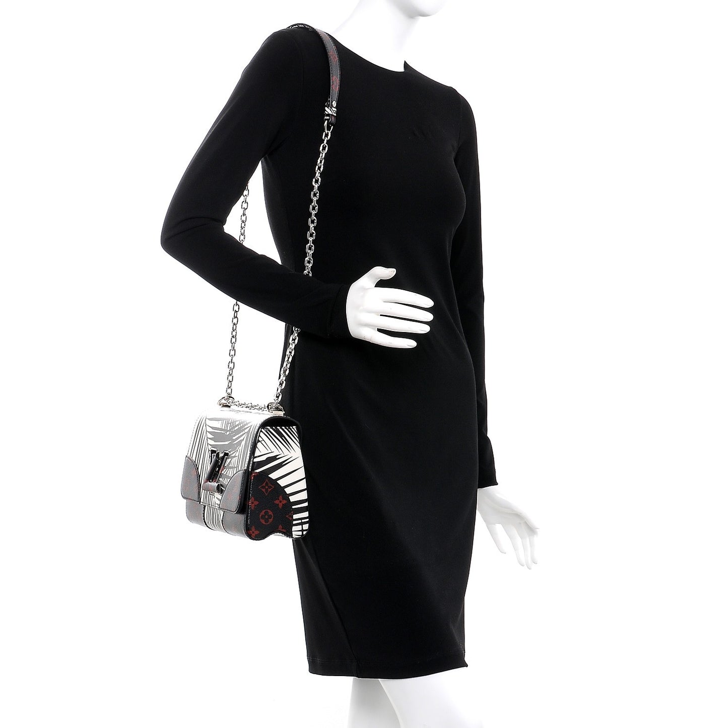 Monogram Infrarouge Palm Twist Shoulder Bag MM Black White