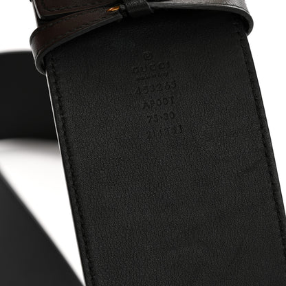 Gucci Calfskin Double G Wide Belt 75 30 Black 5 of 7