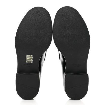 Prada Spazzolato Metal Triangle Logo 50mm Loafers 38 Black 5 of 8