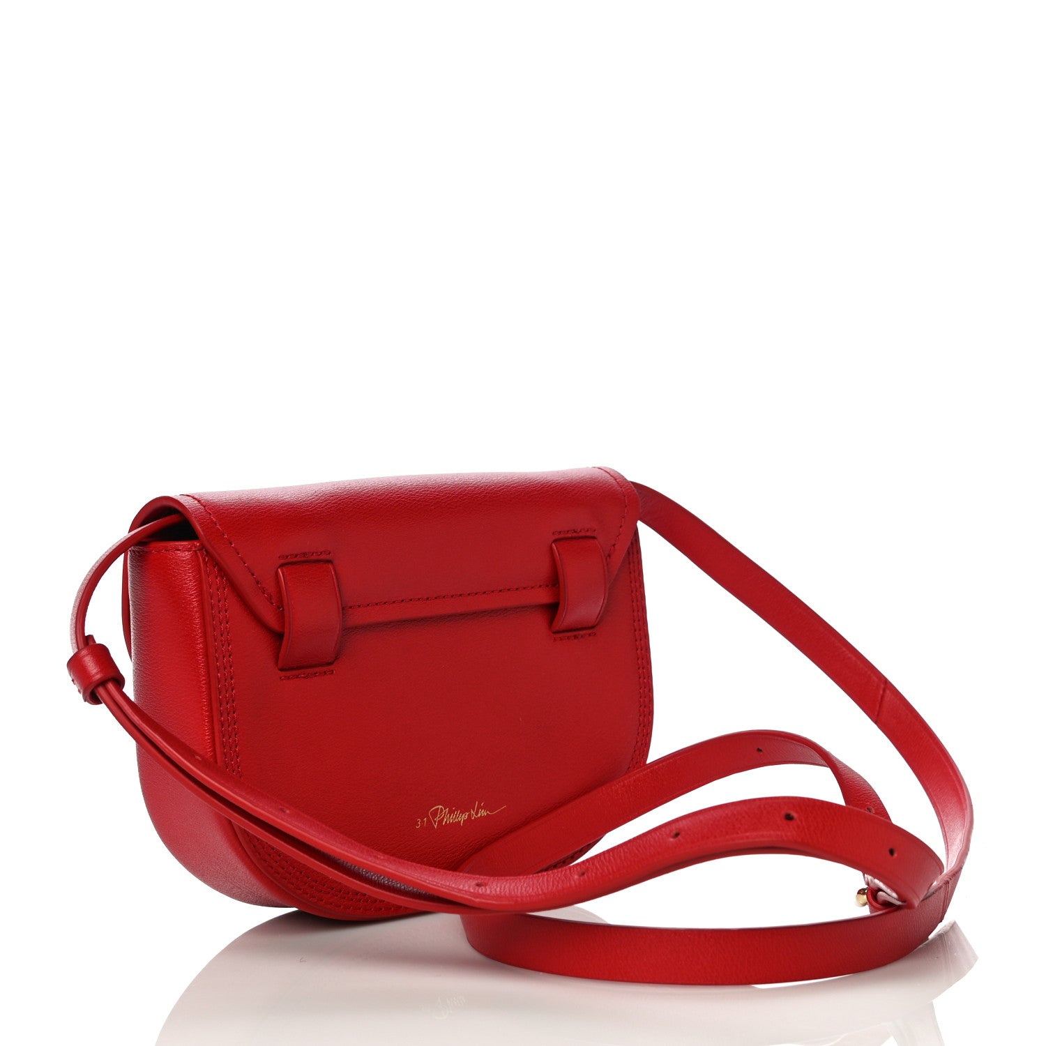 3.1 Phillip Lim Calfskin Mini Pashli Saddle Belt Bag Red 3 of 10