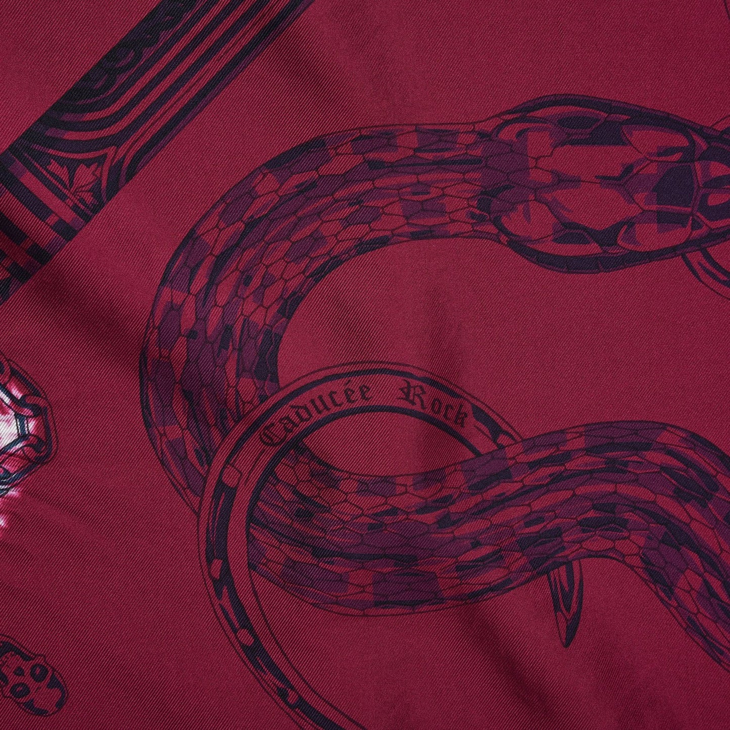 Silk Caducee Rock Tie and Dye Scarf 100 Magenta Cobalt