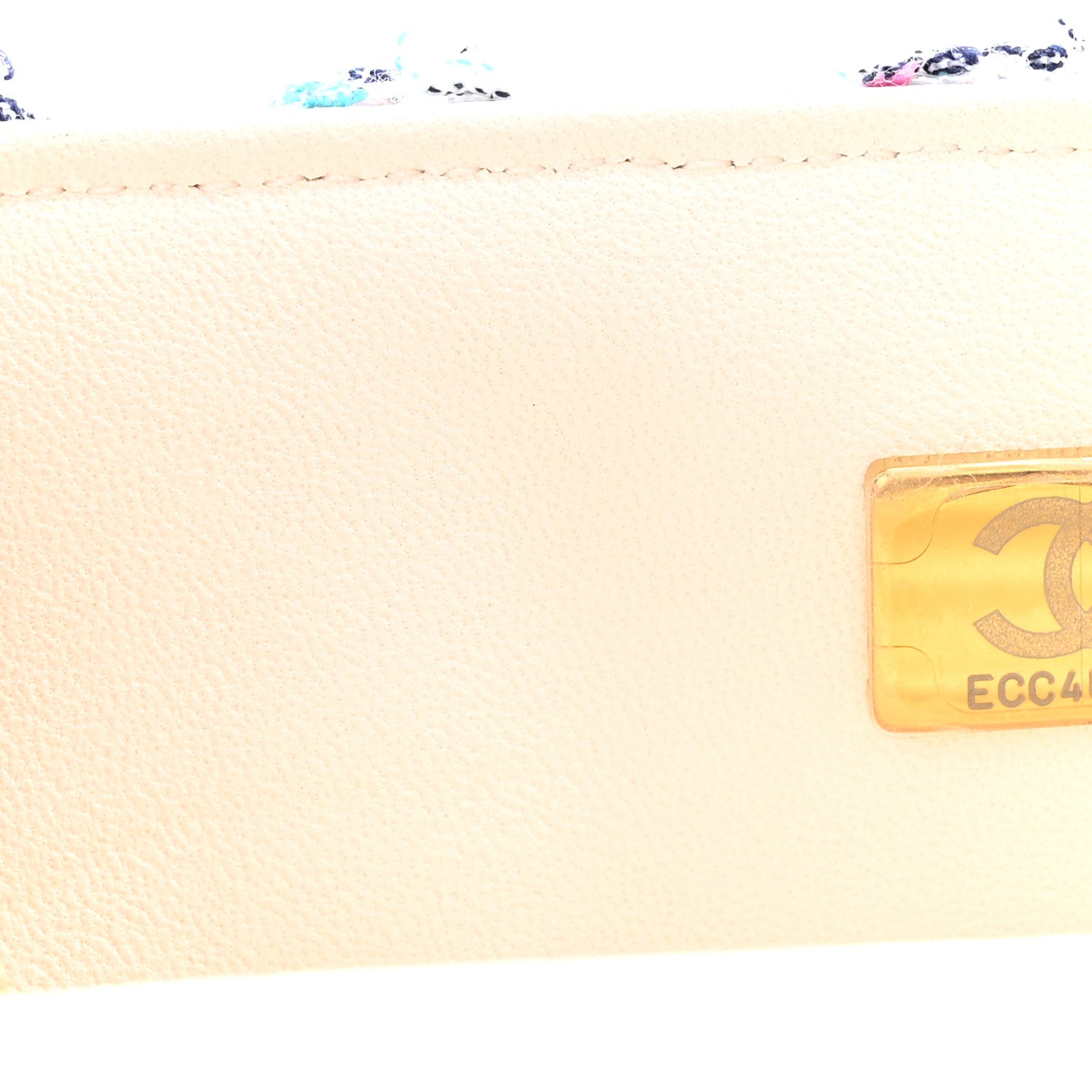 Chanel Tweed Quilted Mini Rectangular Flap Ecru Pink Blue Green 7 of 11