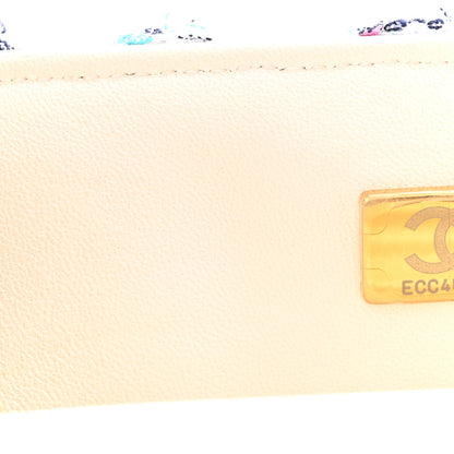 Chanel Tweed Quilted Mini Rectangular Flap Ecru Pink Blue Green 7 of 11