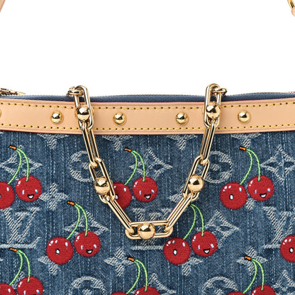 Louis Vuitton LV X TM Monogram Denim Cerises Pochette Accessories Blue 8 of 11