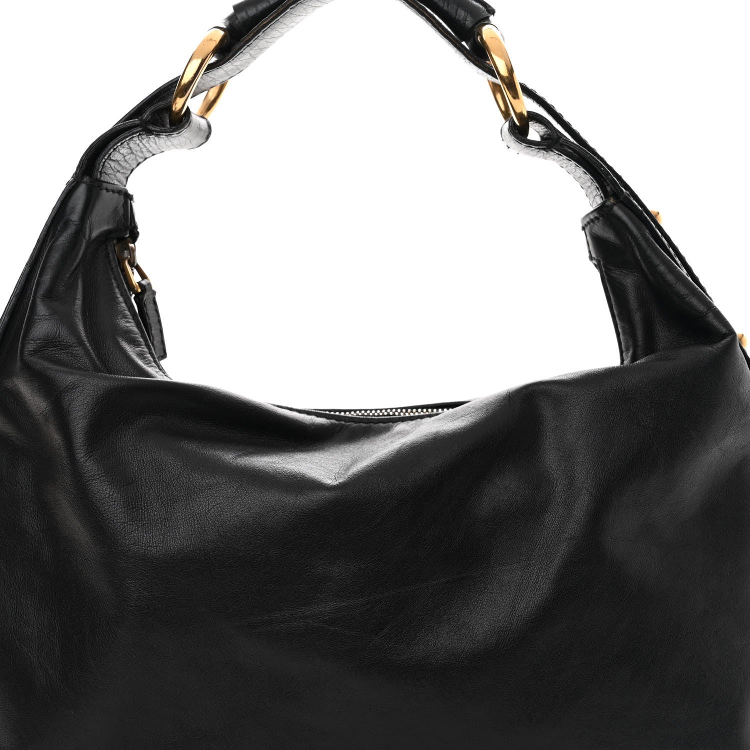 Gucci Calfskin Medium Horsebit Chain Hobo Black 8 of 18