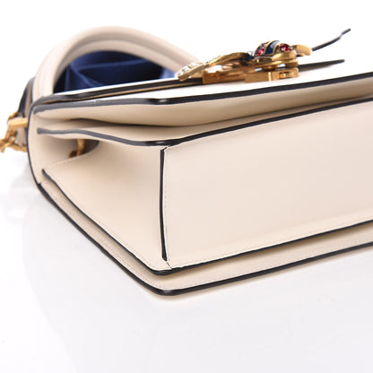 Gucci Calfskin Sylvie Web Small Queen Margaret Top Handle Bag White 8 of 9