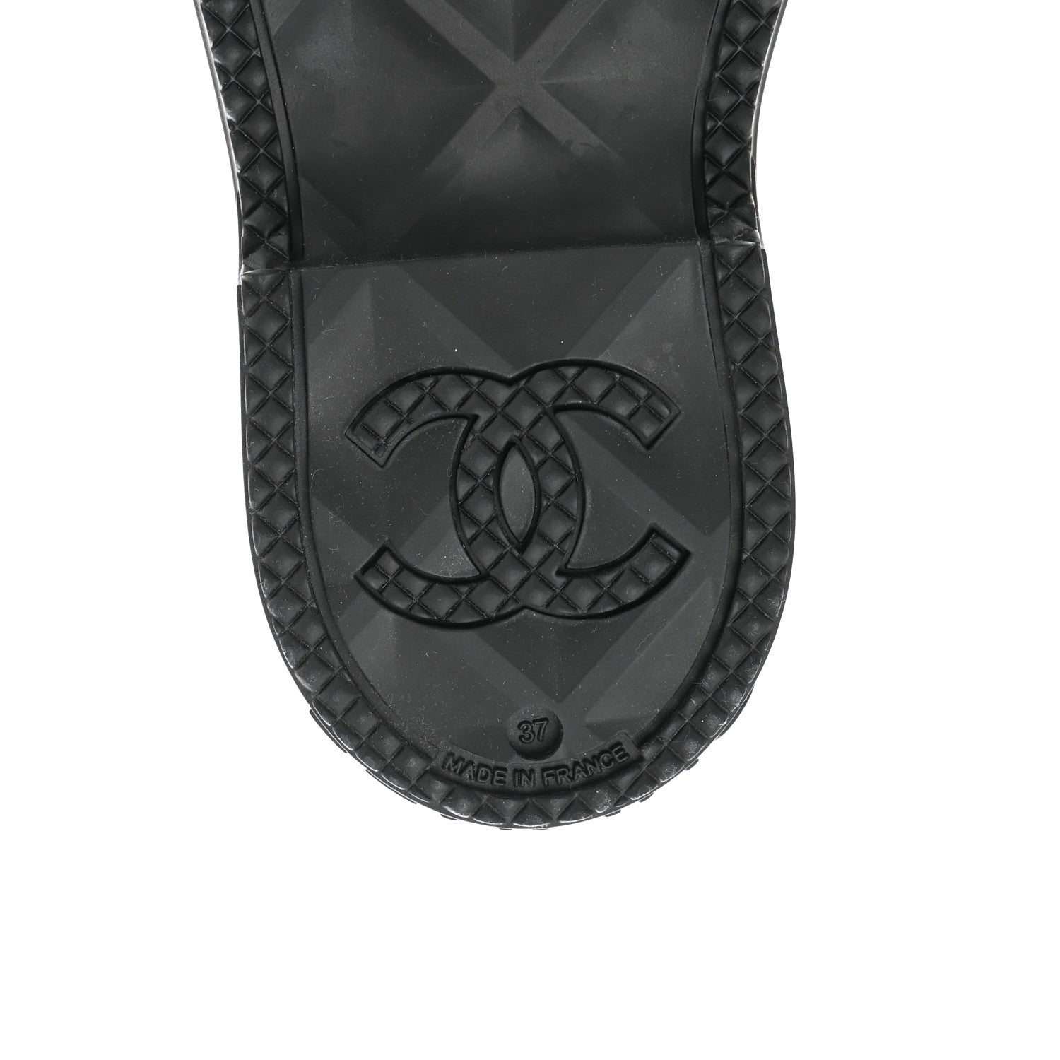 Chanel Caoutchouk CC High Boots 37 Black 6 of 8