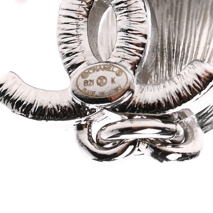 Chanel Crystal CC Teardrop Earrings Silver 4 of 4