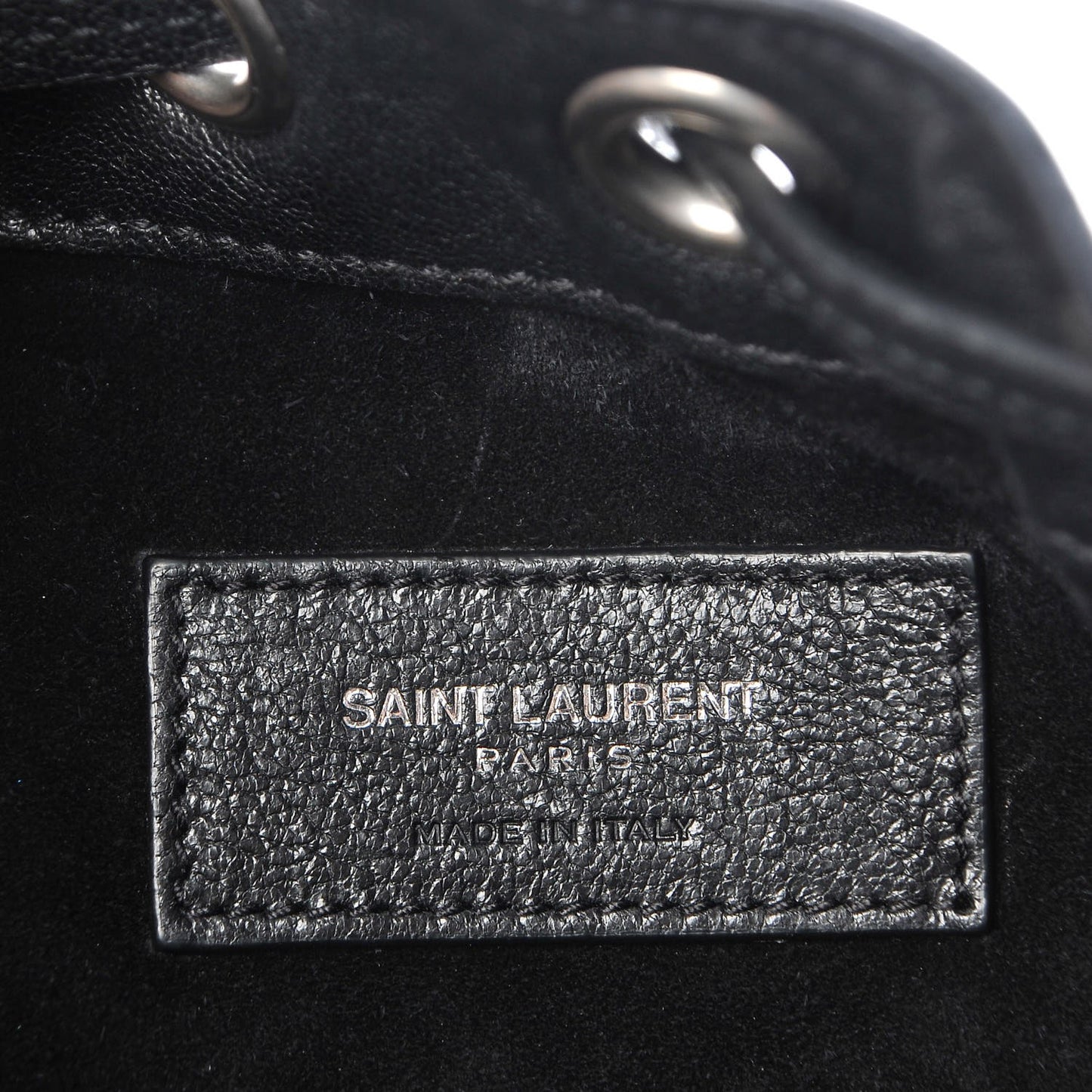 Calfskin Star Studded Small Emmanuelle Bucket Bag Black