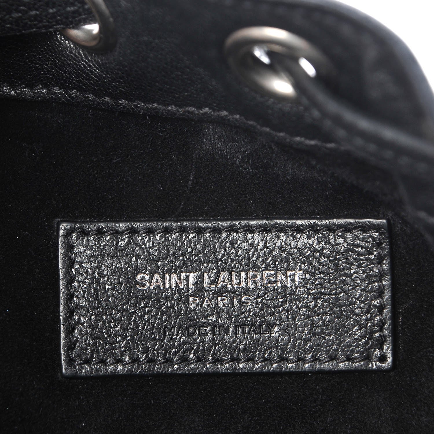 Saint Laurent Calfskin Star Studded Small Emmanuelle Bucket Bag Black 7 of 8