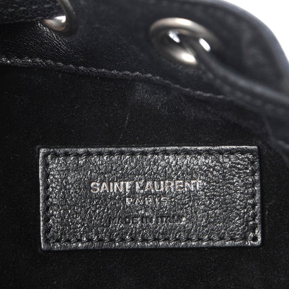 Saint Laurent Calfskin Star Studded Small Emmanuelle Bucket Bag Black 7 of 8
