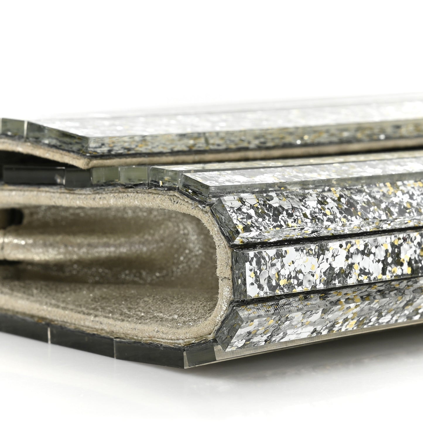 Acrylic Glitter Sweetie Clutch Champagne