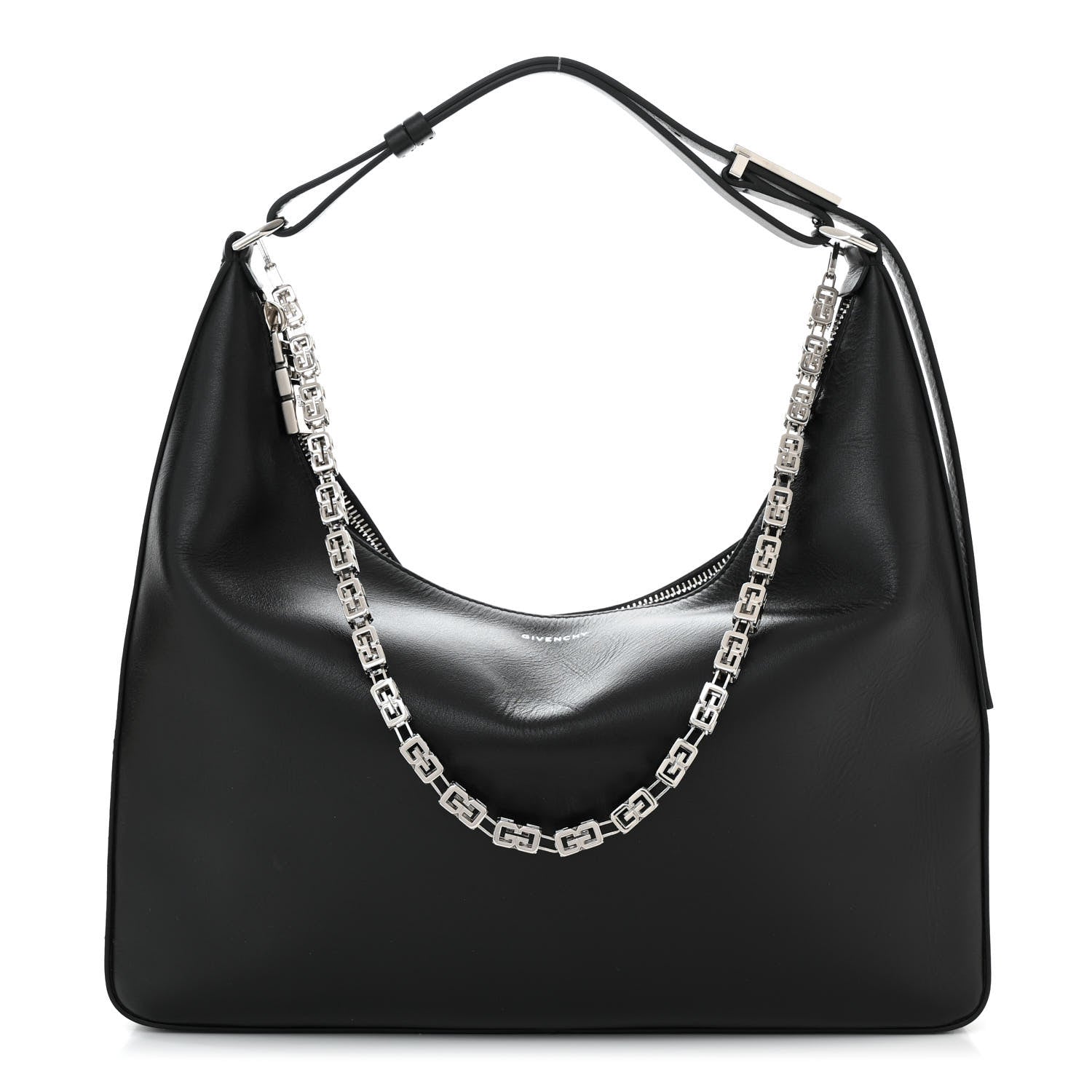 Givenchy Smooth Calfskin Medium Moon Cut Out Shoulder Bag Black 1 of 9