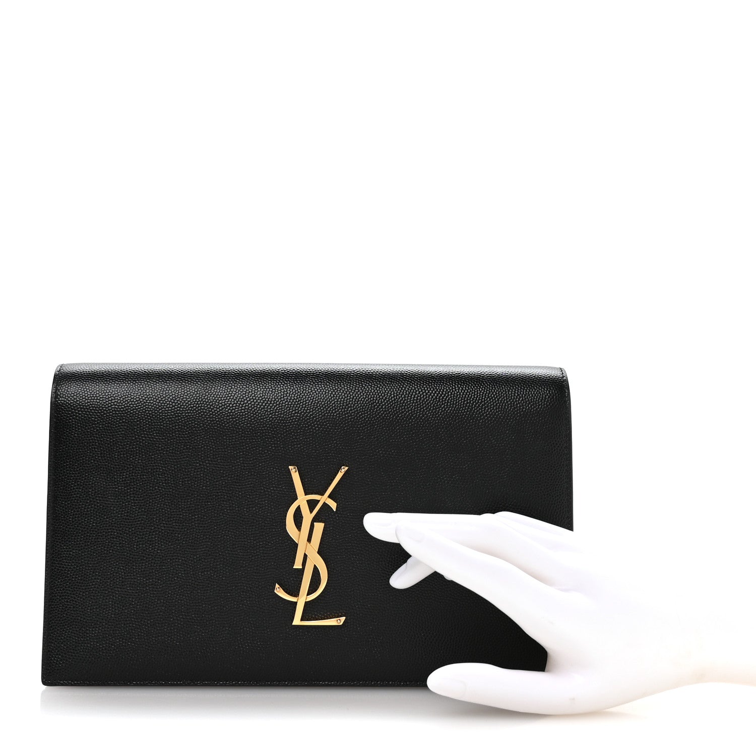 Saint Laurent Grain De Poudre Classic Monogram Kate Clutch Black 2 of 8