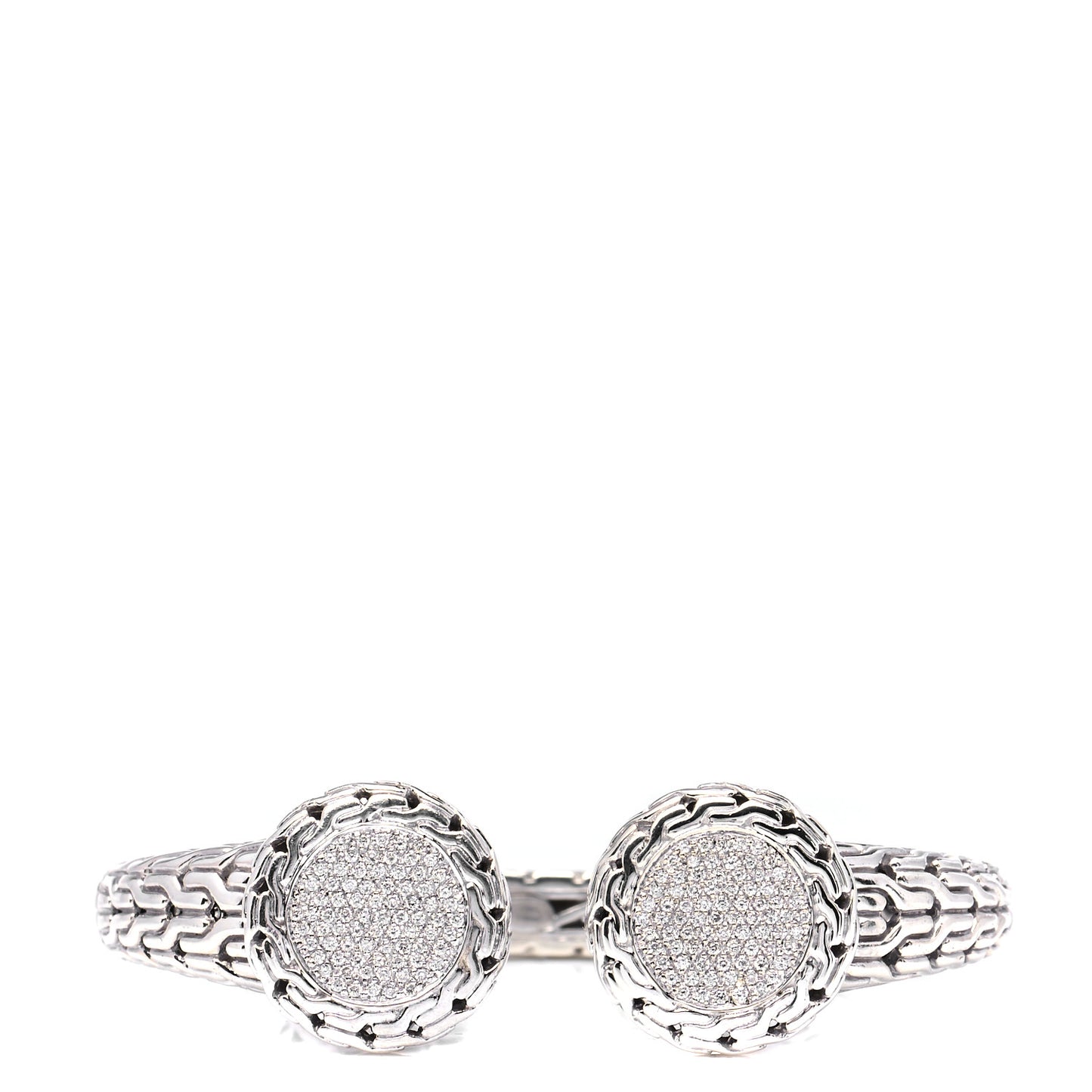 Sterling Silver Diamond Classic Chain Kick Cuff Bracelet
