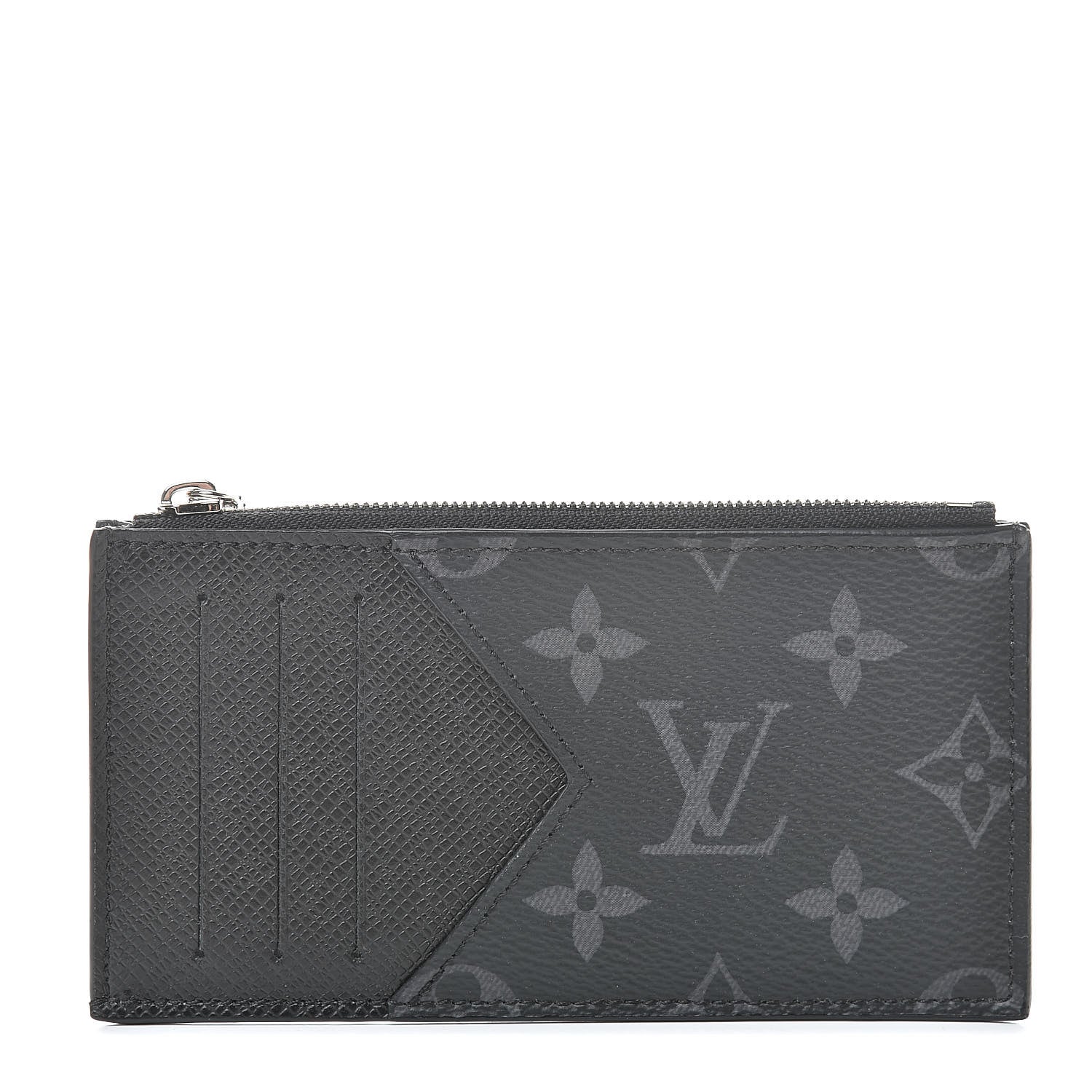 Louis Vuitton Monogram Eclipse Taiga Coin Card Holder 1 of 8