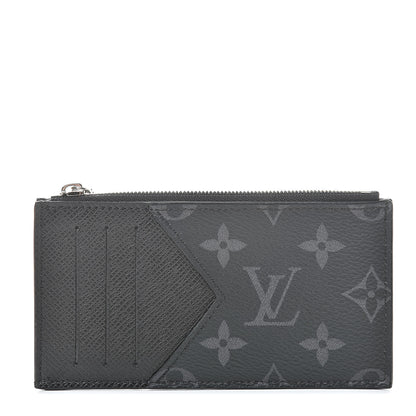 Louis Vuitton Monogram Eclipse Taiga Coin Card Holder 1 of 8