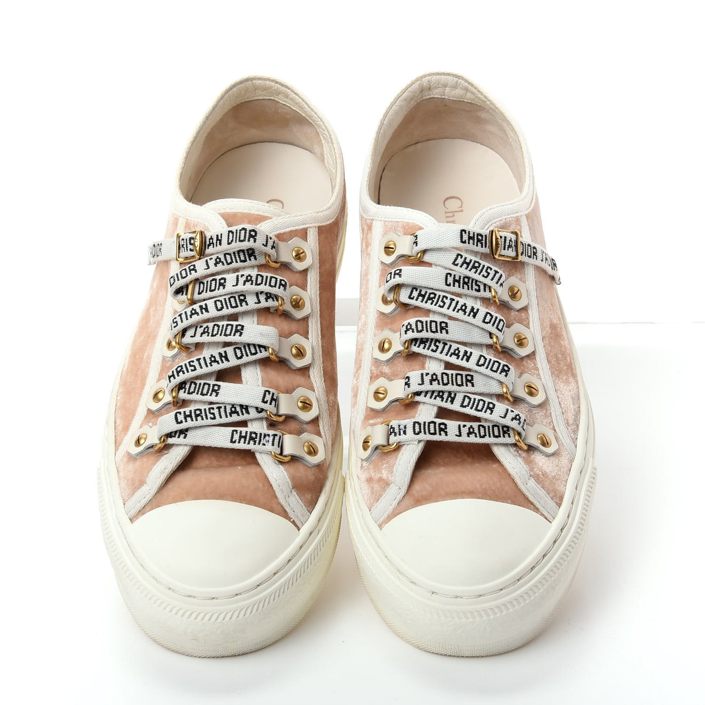 Velvet Walk'N'Dior Low Top Sneakers 37 Nude