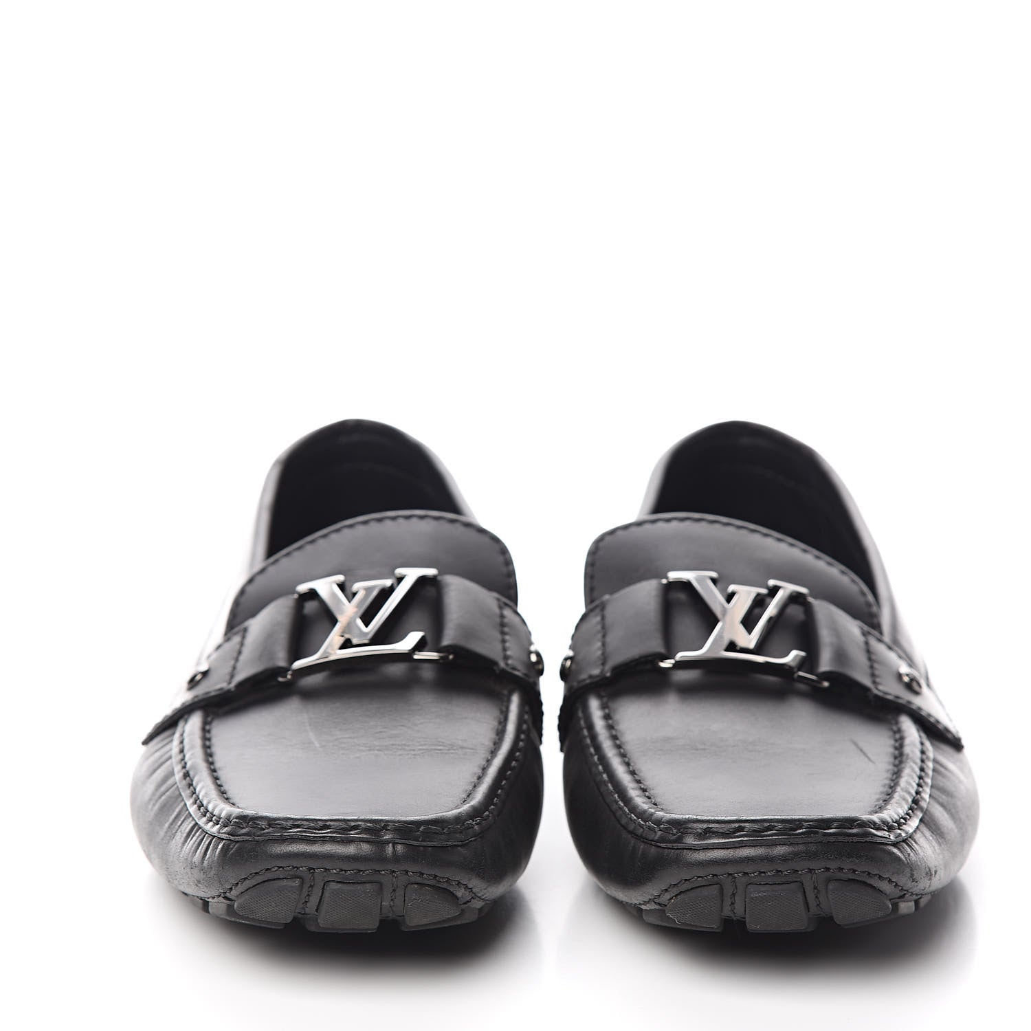Louis Vuitton Calfskin Mens Monte Carlo Loafers 9.5 Black 2 of 8