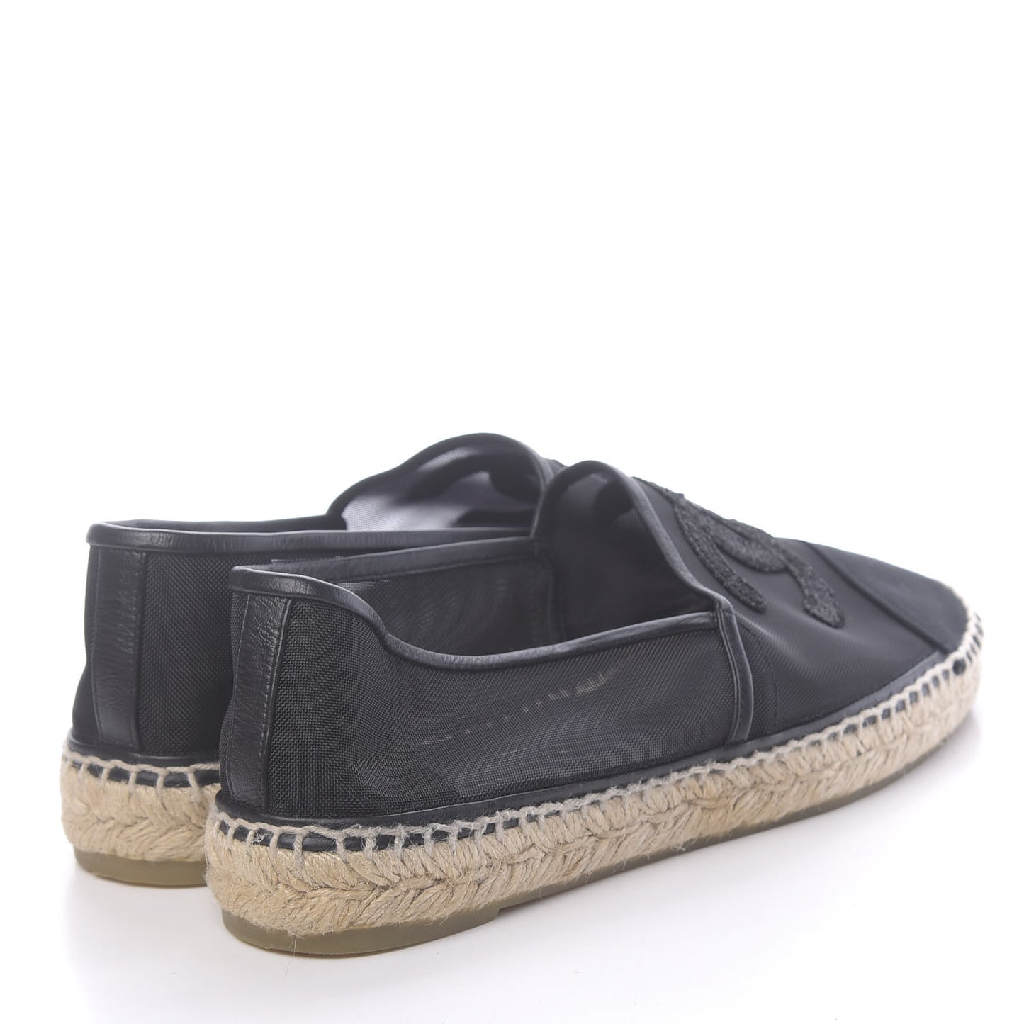 Mesh Grosgrain CC Espadrilles 40 Black