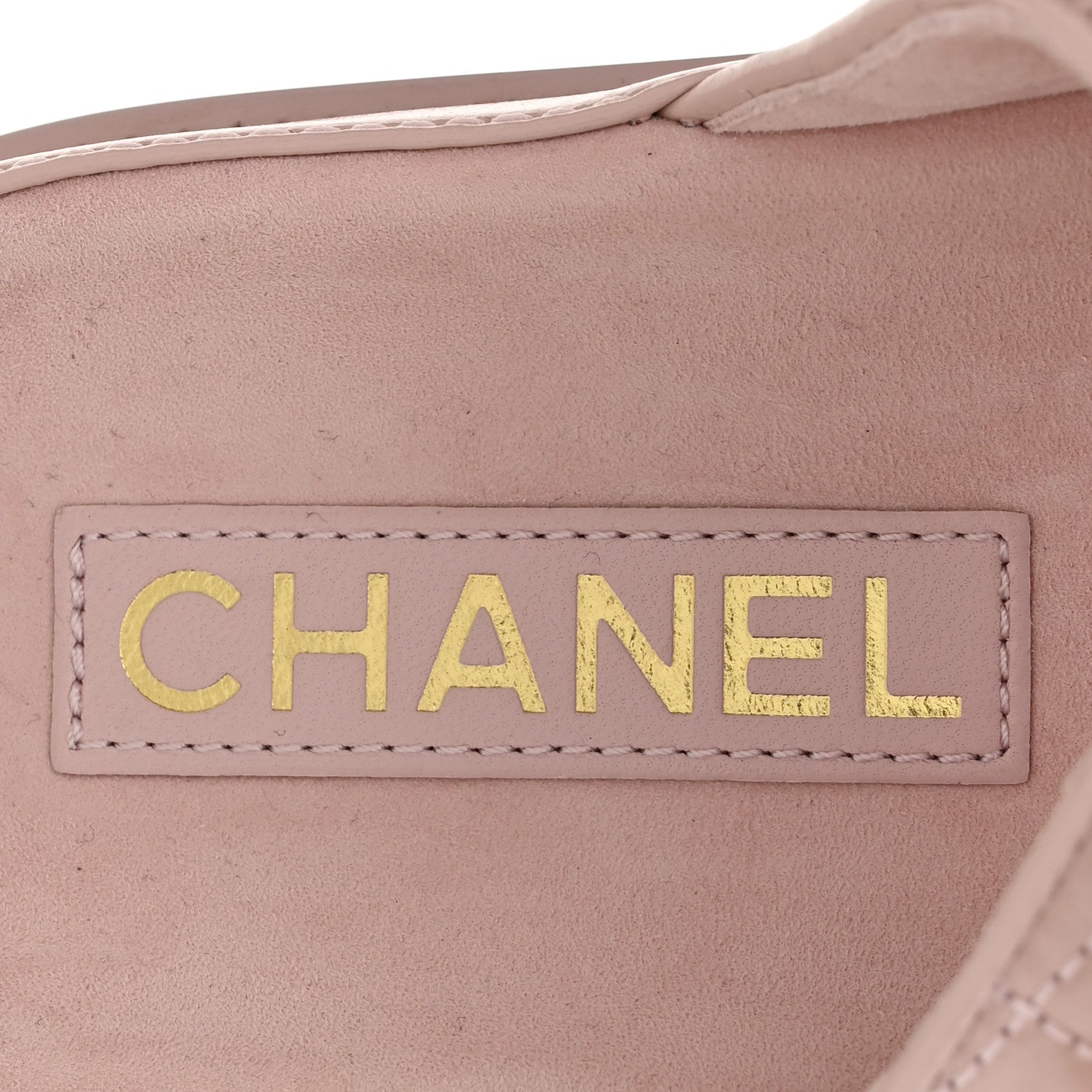 Chanel Shiny Calfskin Quilted Velcro Dad Crystal CC Slide Sandals 37 Light Pink 7 of 11