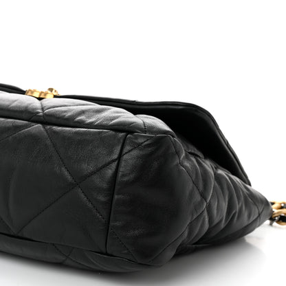 Chanel Goatskin Quilted Maxi Chanel 19 Flap Black 10 of 10