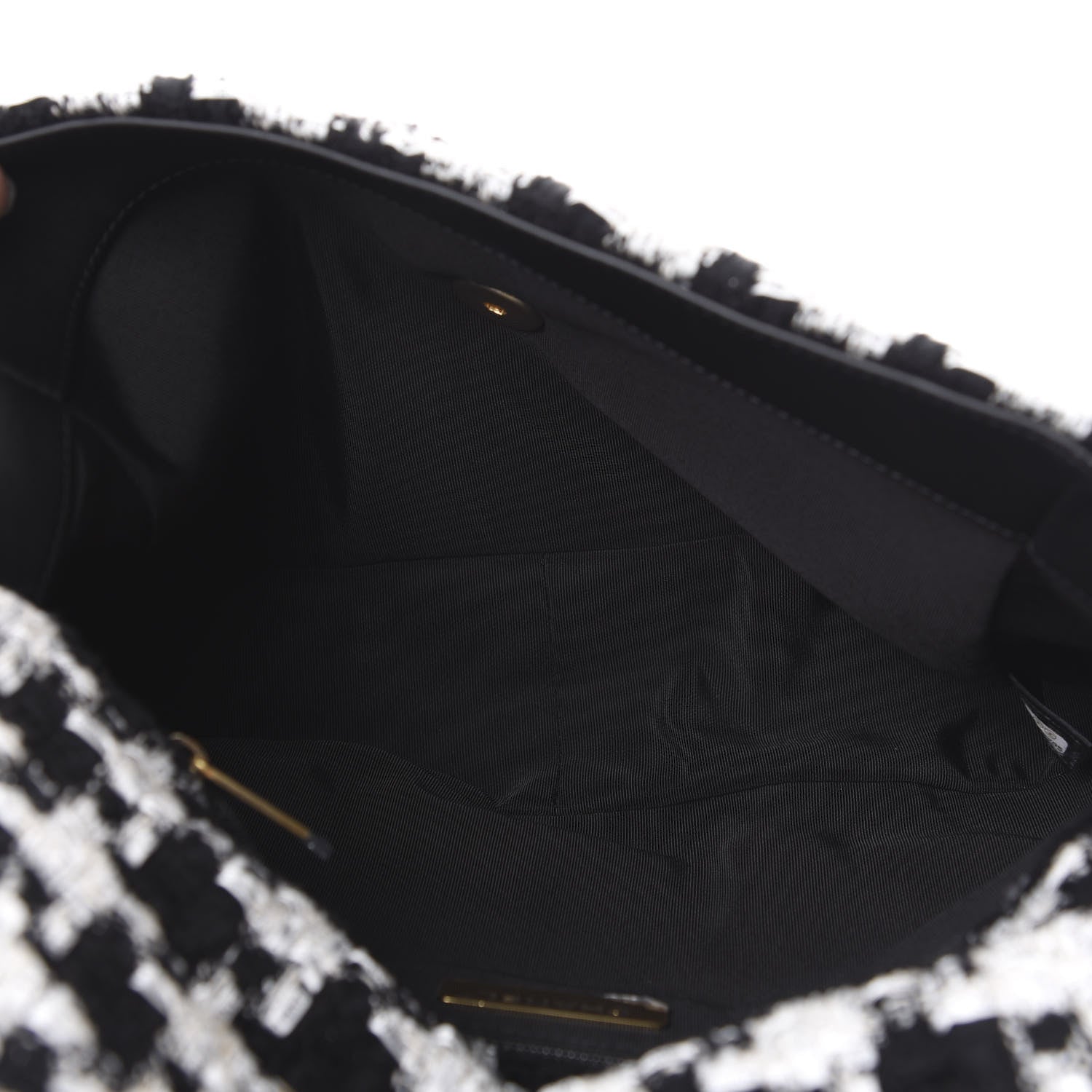 Chanel Tweed Quilted Large 19 Flap Black Ecru White 4 of 9
