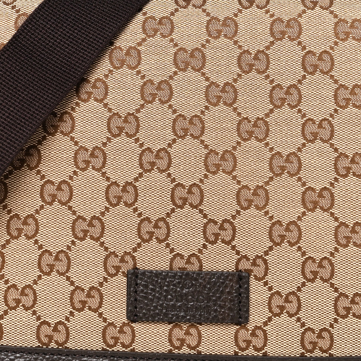 Gucci Monogram Flap Messenger Bag Beige Dark Brown 8 of 10