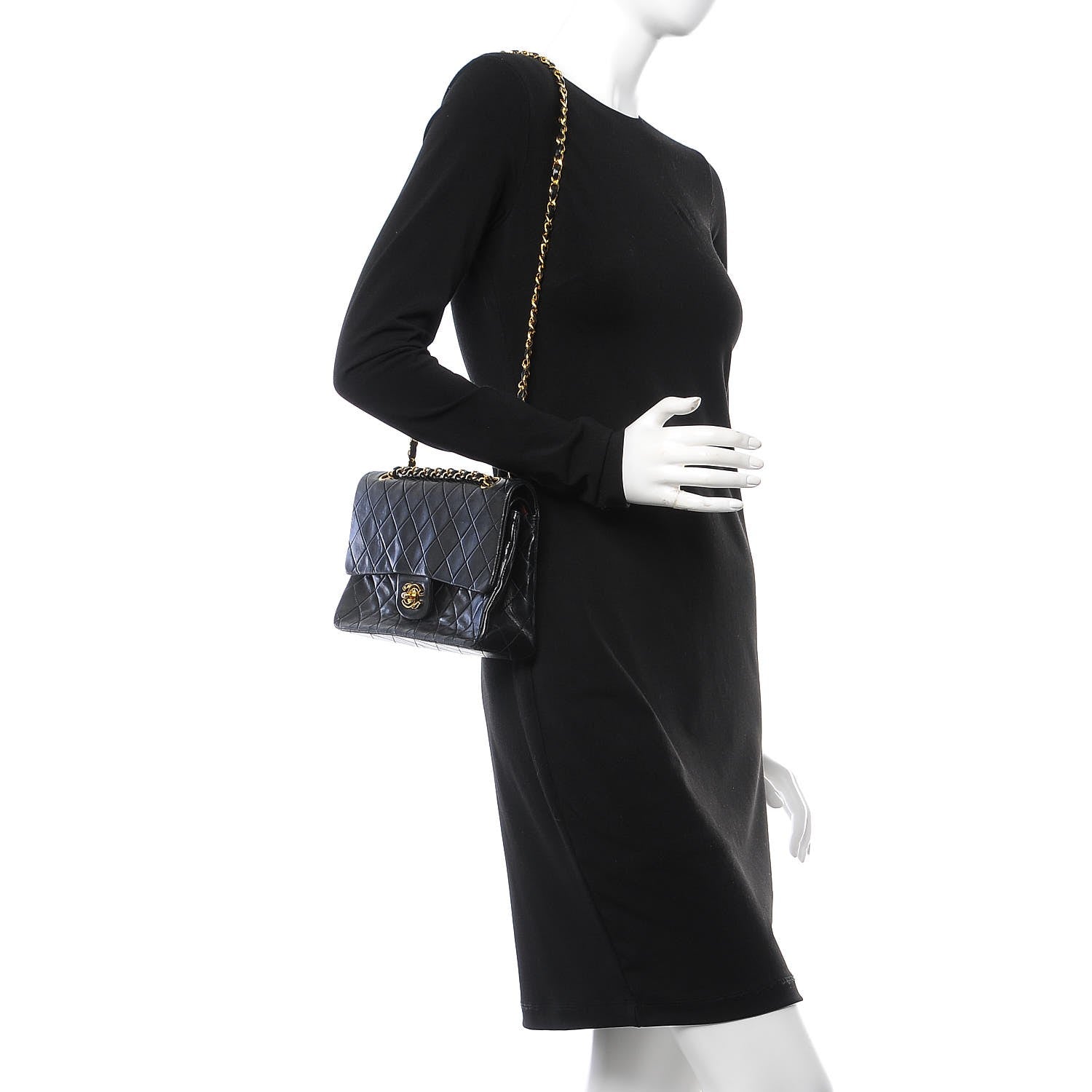 Chanel Lambskin Quilted Medium Double Flap Black 2 of 9