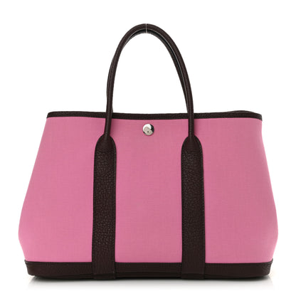 Hermes Toile Militaire Vache Country Garden Party 30 TPM Bubblegum Rouge Sellier 1 of 10