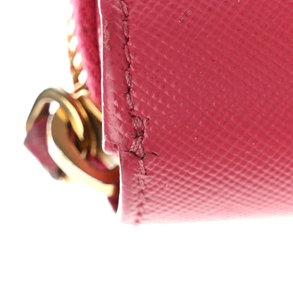 Prada Saffiano Metal Zip Around Organizer Wallet Peonia 10 of 12