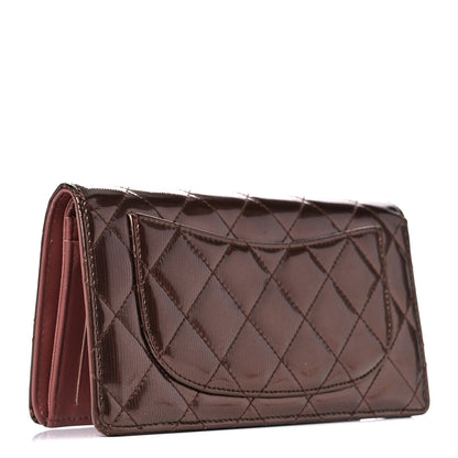 Chanel Striated Patent Yen Wallet Pink 3 of 20