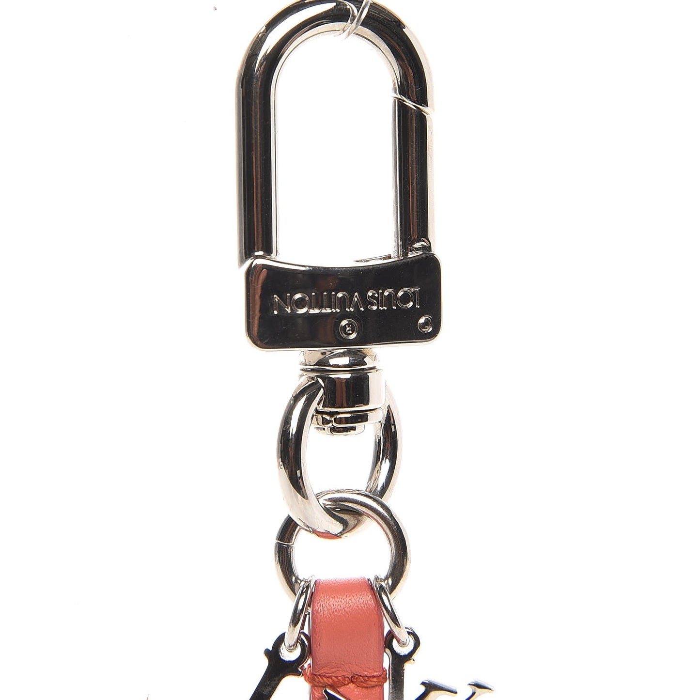 Calfskin Jeff Koons Masters LV Rabbit Bag Charm Key Ring Orange